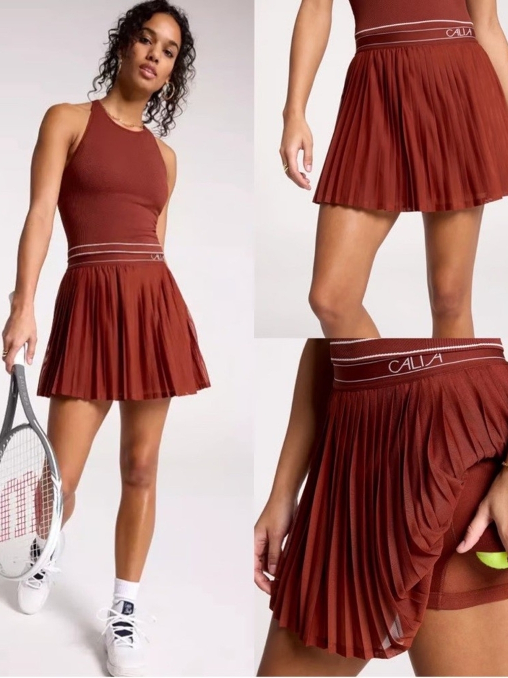 Calia Women's Pleated Mesh Tennis Skort- Size Large